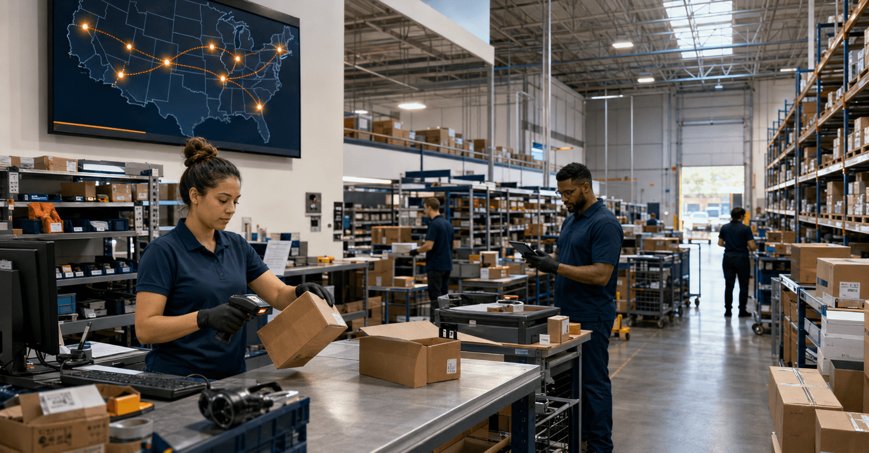Illustrative dealer group commerce and fulfillment network.